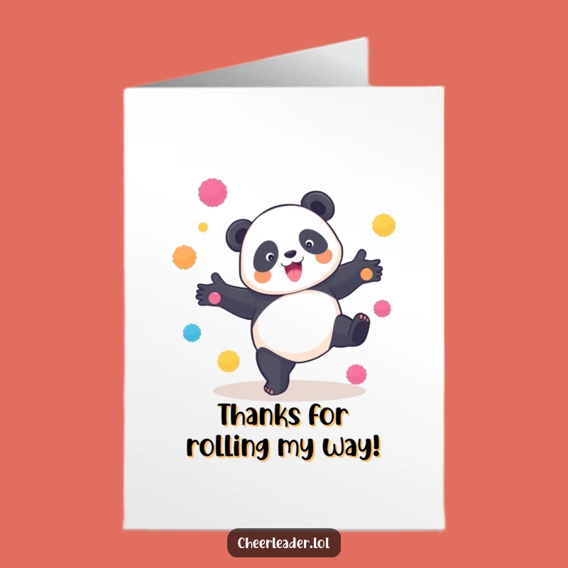 Free Printable Thank You Card: Panda Cartwheel, Sweet Downloadable Gift!