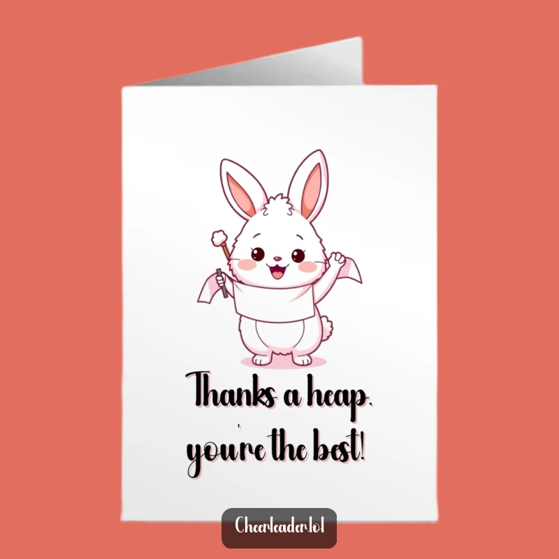 Free Printable Thank You Bunny Card: Fluffy Banner Downloadable for Expressing Gratitude with Humor