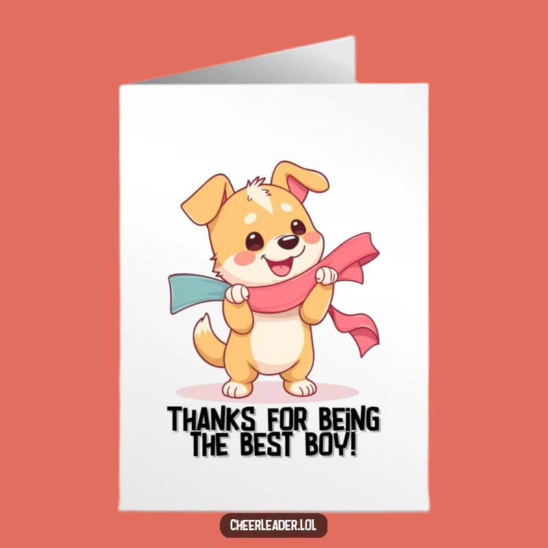 Free Printable Thank You Card: Grateful Dog Ribbon Joy - DIY Downloadable Gift