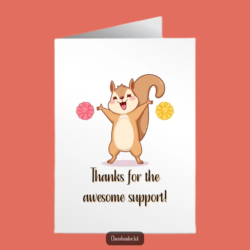 Thanks Free Printable Card: Squirrel's Pom-Pom Cartwheel!