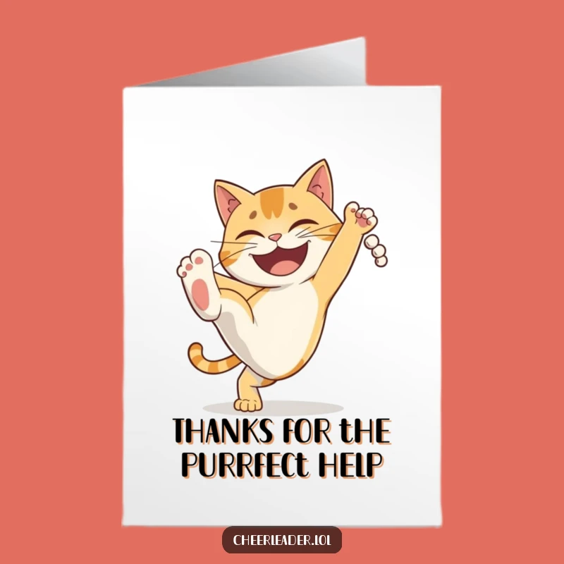 Free Printable Funny Cat Thank You Card: Kickin' Thanks Joke Downloadable