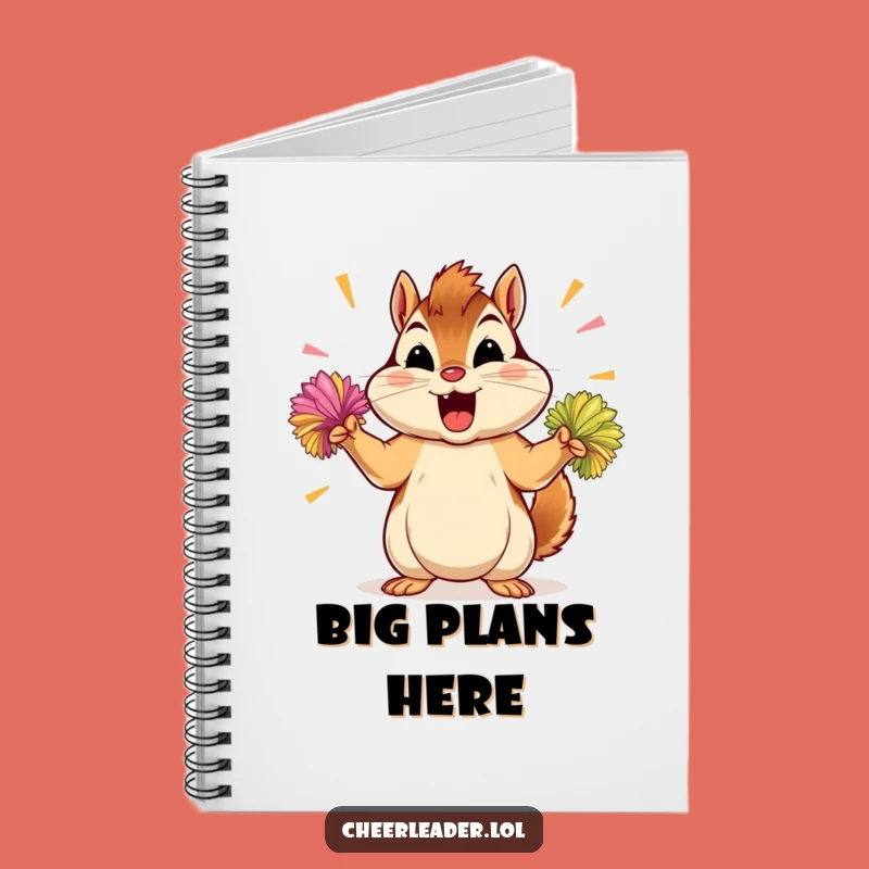 Funny Chipmunk Pom-Pom Notebook: Determined Cheerleader's Idea Journal Gift