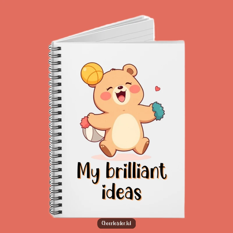 Funny Giggling Bear Pom-Pom Notebook - Hilarious Journal Gift for Creative Ideas!