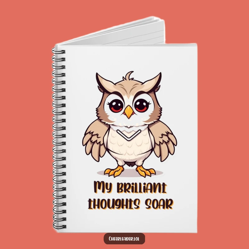 Funny Owl Cheerleader Notebook - Spirited Journal, Proud & Energetic Gift