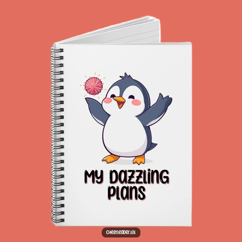 Funny Penguin Pom-Pom Notebook - Jot Down Ideas with This Dazzling Funny Gift