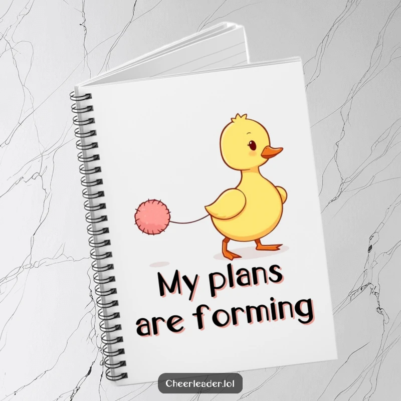 Funny Duckling Notebook: A lined notebook featuring a wobbly duckling marching with a tiny pom-pom, inspiring cute and determined entries.