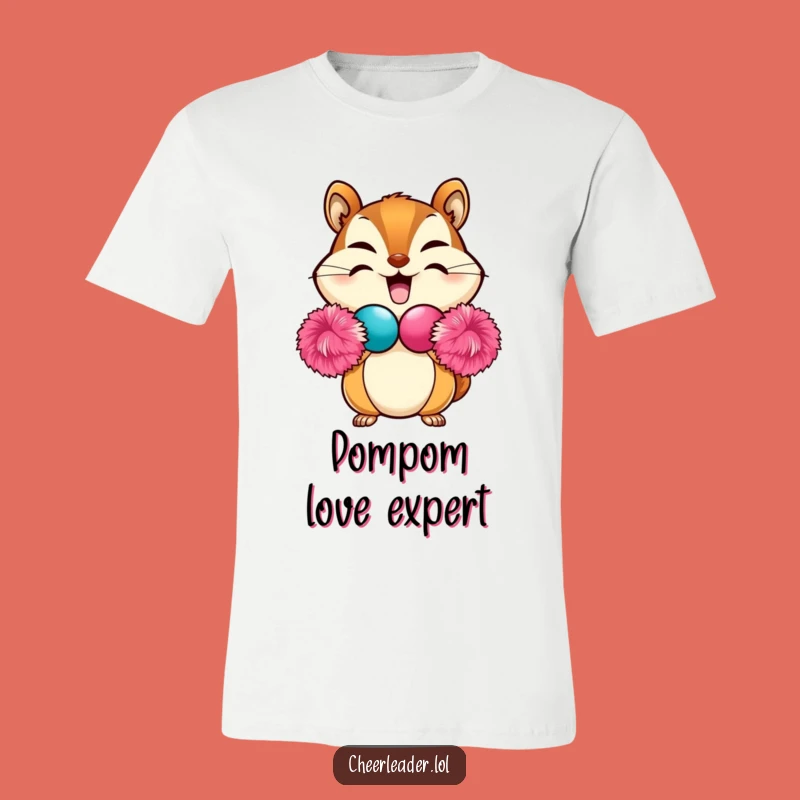 Funny Chipmunk Heart Pom-Pom T-Shirt: Cute Animal Graphic Tee, Perfect Funny Gift