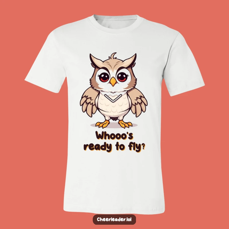 Funny Owl Cheerleader T-Shirt - Energetic Pose, Proud & Hilarious Tee Gift
