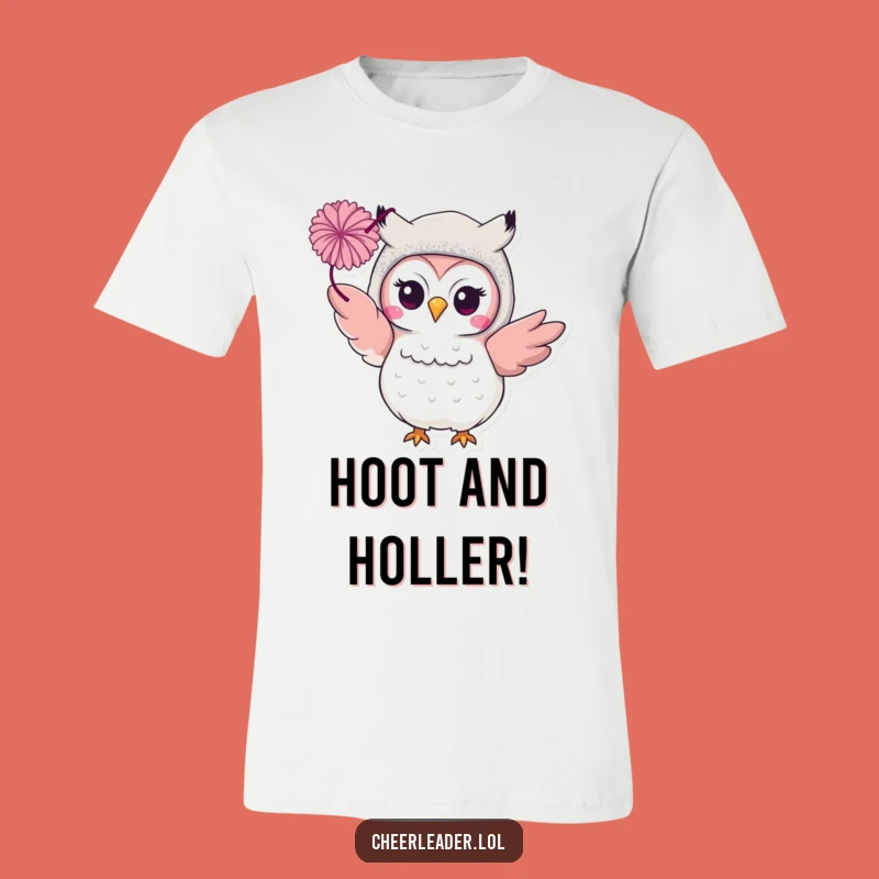 Funny Owl Pom-Pom T-Shirt: Glittery Performer Tee Gift