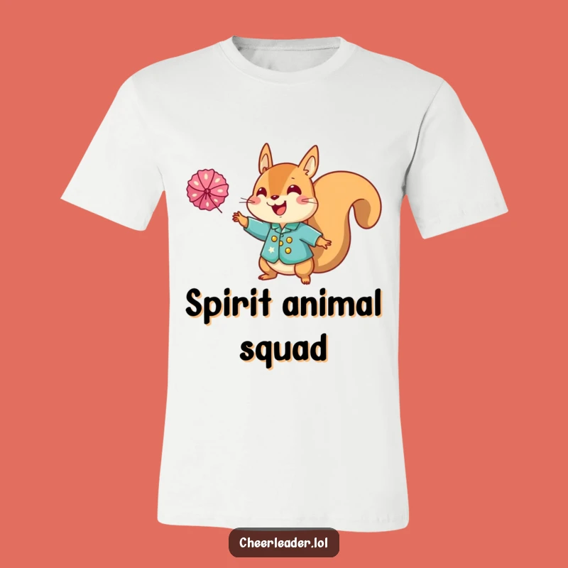 Funny Squirrel Cheerleader T-Shirt: Show Your Sparkle with this Hilarious Uniform Tee