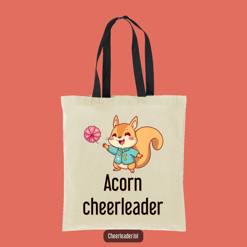Funny Squirrel Cheerleader Tote Bag: Carry Your Spirit with Sparkly Style