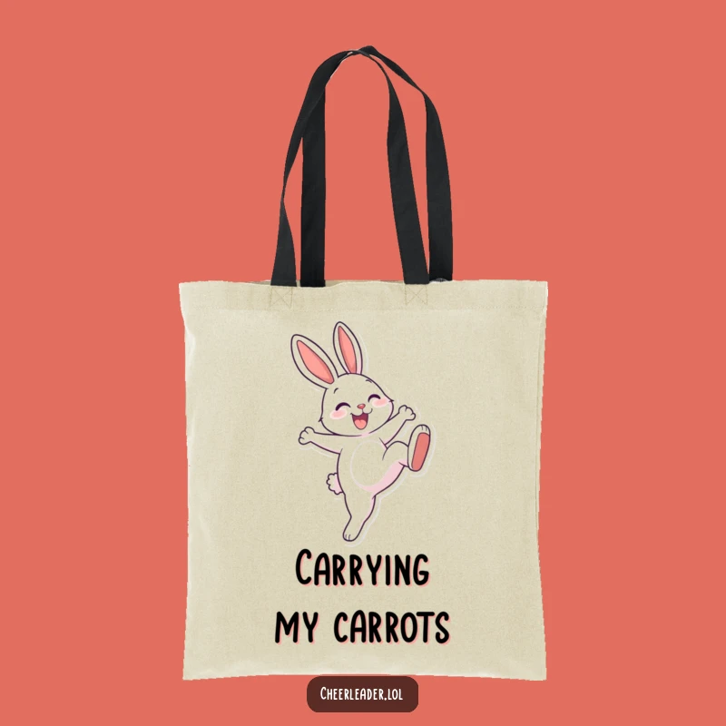 Funny Rabbit High Kick Tote Bag: Cheerful Gym Accessories Gift