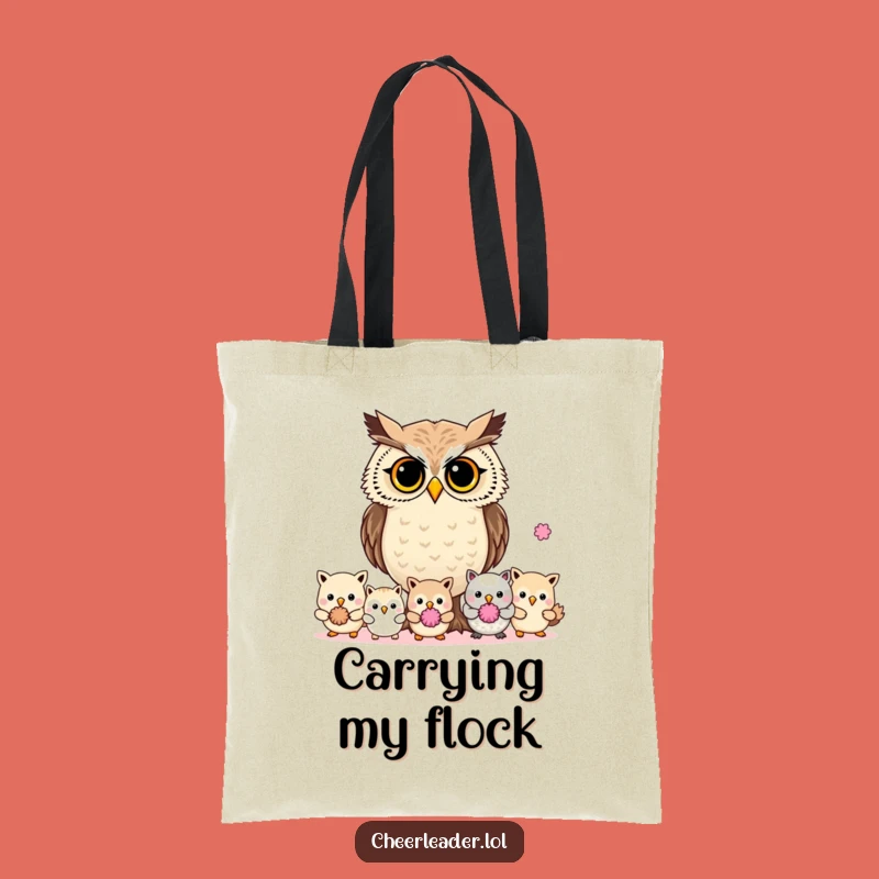 Funny Determined Owl Leader Pom-Pom Tote - Practical Hilarious Gift for Organizers!