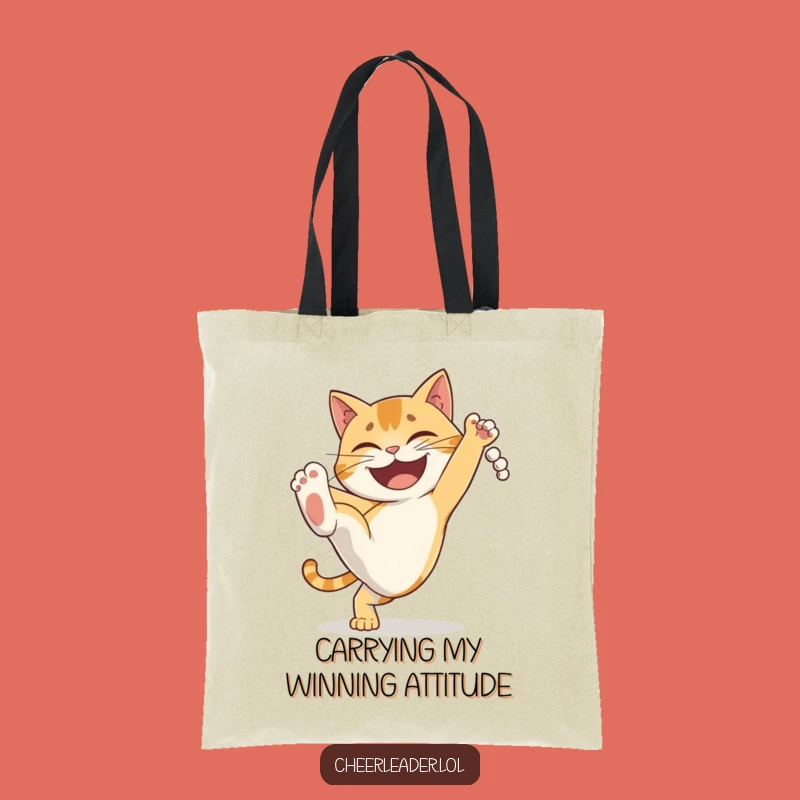 Funny Cat Martial Arts Tote Bag - Determined Gift for Fighters
