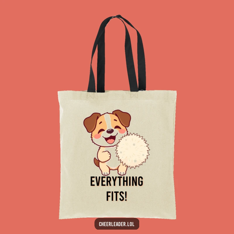 Funny Dog Pom-Pom Tote Bag: Carry Your Essentials with Happy Barking Joy