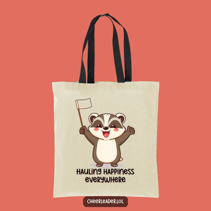 Funny Cheerful Badger Tote Bag: Carry Your Cheer Everywhere!