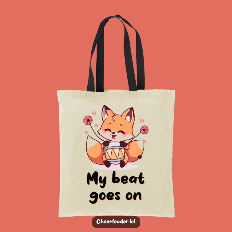Funny Fox Drummer Tote Bag: Carry Your Tunes with this Hilarious Gift