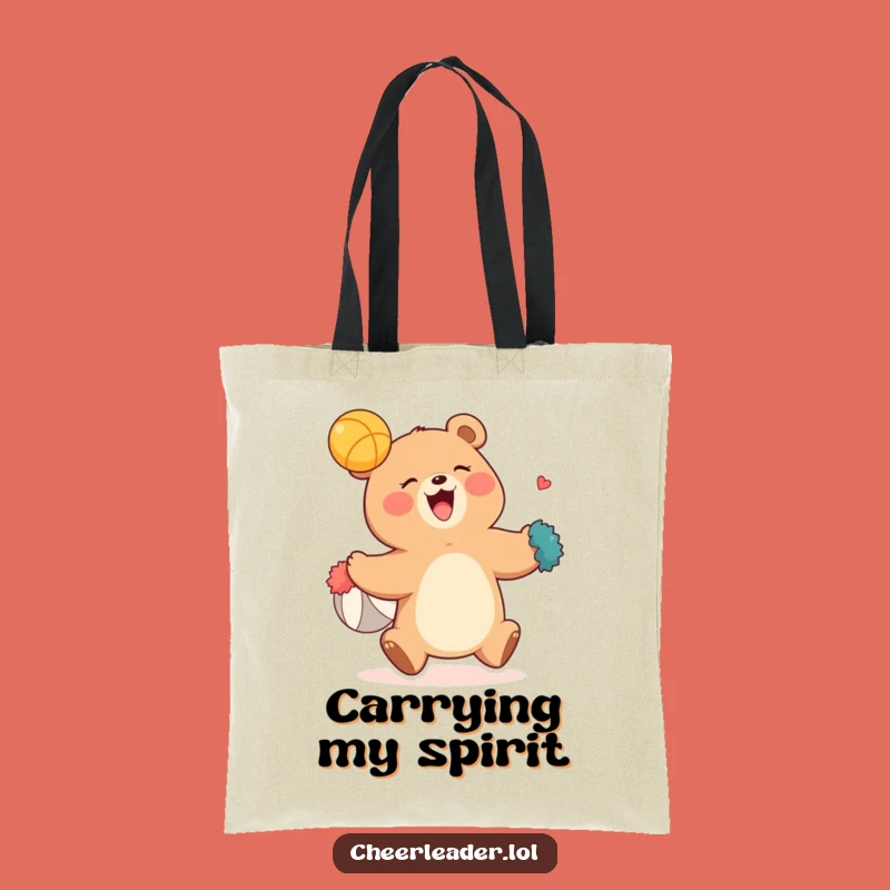 Funny Giggling Bear Pom-Pom Tote Bag - Carry Your Laughs in Style Gift!