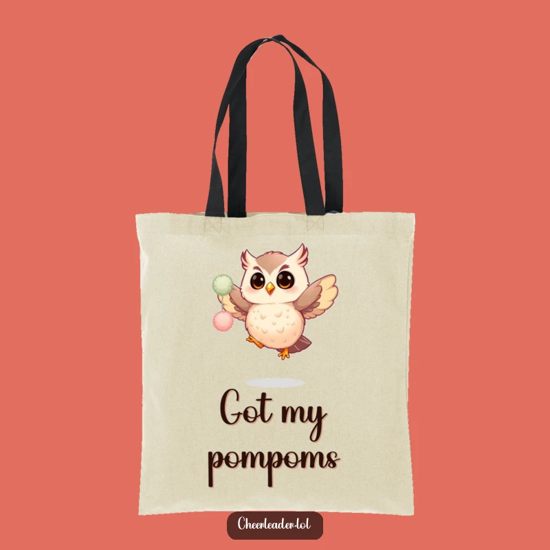 Stylish Funny Giggling Owl Pom-Pom Jump Tote Bag - Chic Hilarious Gift